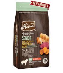 Merrick Grain Free Senior Real Chicken and Sweet Potato 
